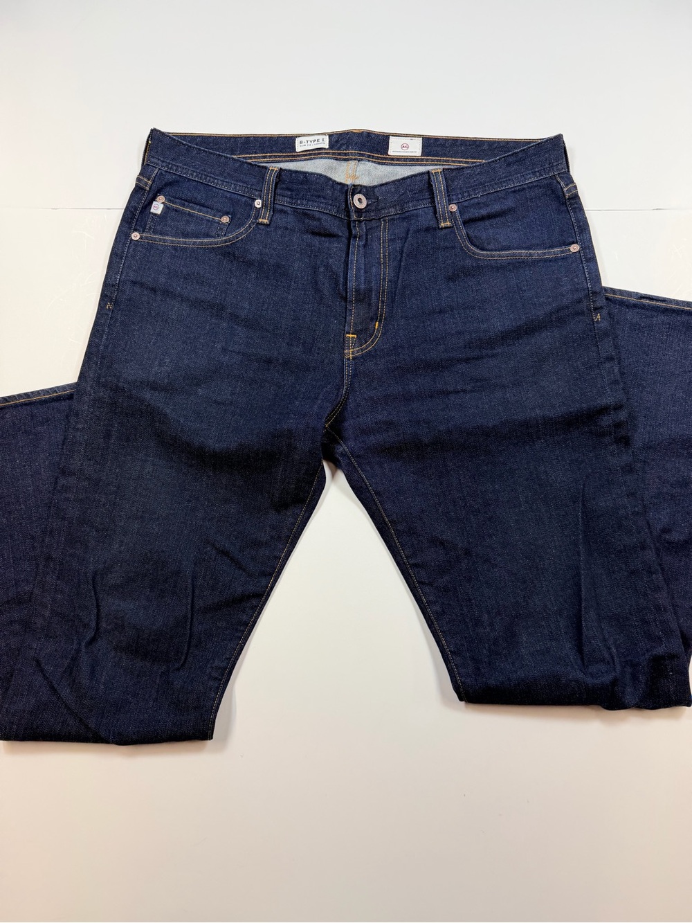 Ag Adriano Goldschmied Straight Dark Blue Denim Jeans 37x32